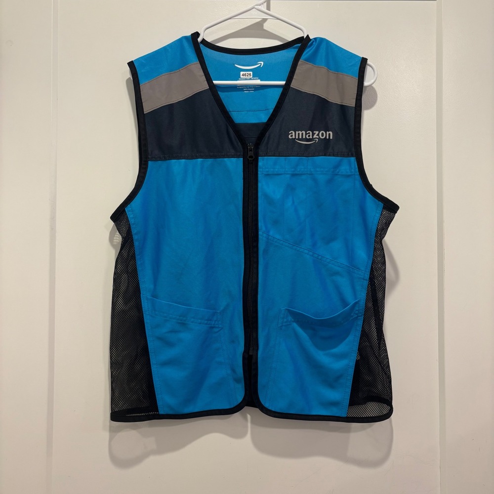 Amazon Delivery Driver Uniform Vest Luly Yang Blue Reflective AFV01U Mens XS/S